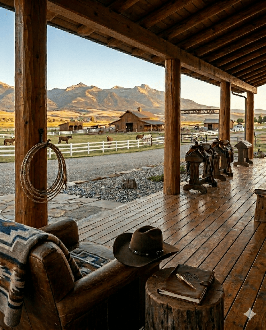Real Estate Outlaws team on the porch at 913 Sheridan Ave, Cody Wyoming